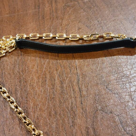 Tory Burch Black Gold tone Chain Leather Shoulder Bag Wristlet/Wallet combo - Picture 12 of 12